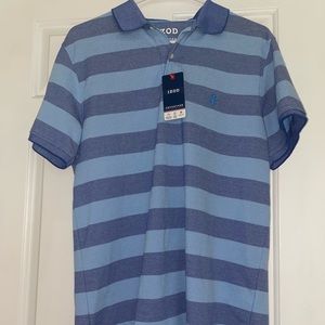 Izod Blue Polo Striped Shirt Brand New